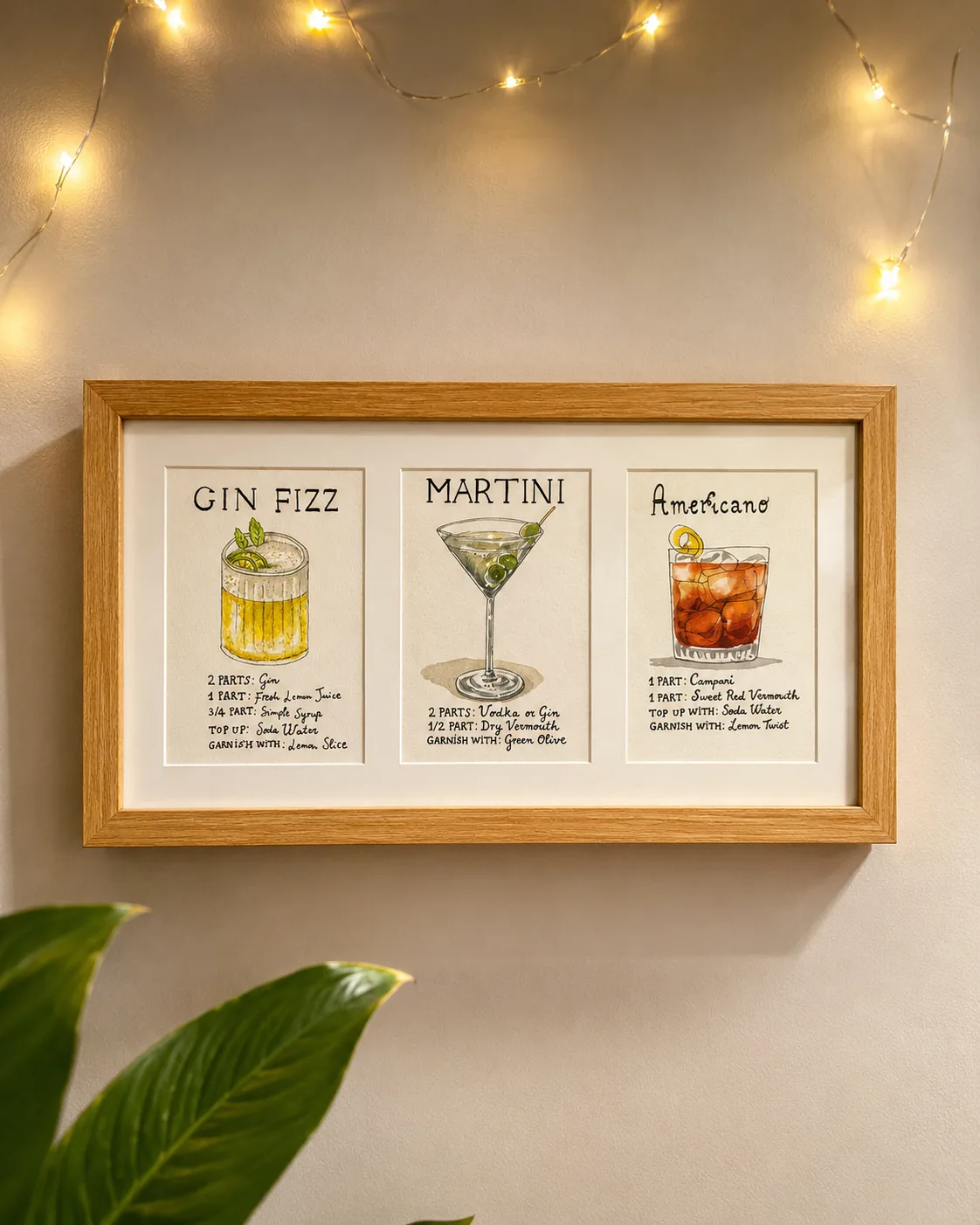 Acquerelli cocktail incorniciati