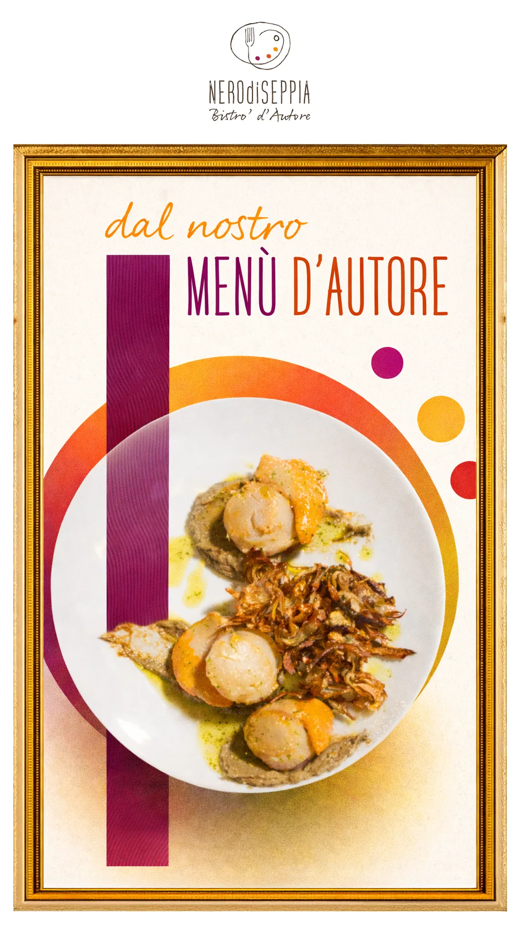 Storia Menu d'Autore Nero di Seppia