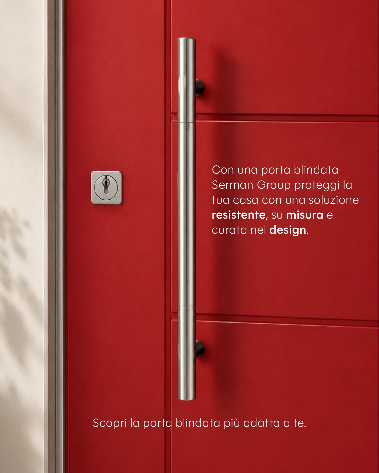 Post social porta blindata rossa Serman Group